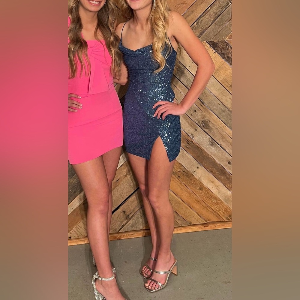 Dusty blue Windsor homecoming dress